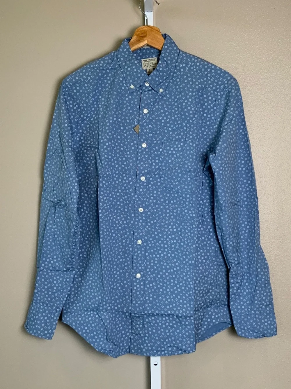 J. Crew Slim Stretch Secret Wash Cotton Poplin Button Down Shirt in Daisy